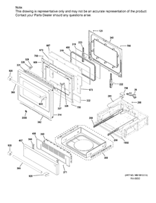 DOOR & DRAWER PARTS Diagram and Parts List for CCHS985SEL1SS  General Electric Range
