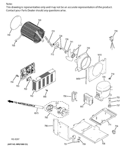 MACHINE COMPARTMENT Diagram and Parts List for ZIS420NHB  General Electric Refrigerator