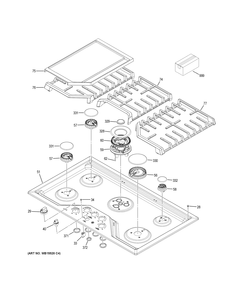 CONTROL PANEL & COOKTOP Diagram and Parts List for CGP9536SL1SS  General Electric Cooktop