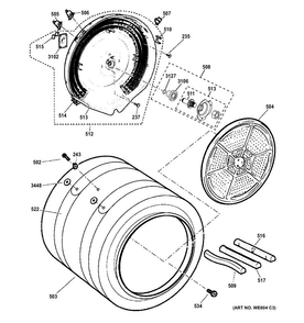 Part Location Diagram of WE00X181L GE Shaft