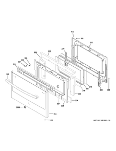 LOWER DOOR Diagram and Parts List for PGS960BEL1TS  General Electric Range