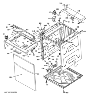 CABINET 5 Diagram and Parts List for 2661532211  General Electric Washer