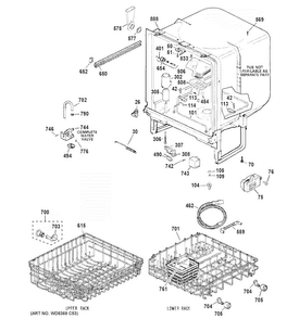 Body Parts Diagram and Parts List for GSD2100V50BB  General Electric Dishwasher