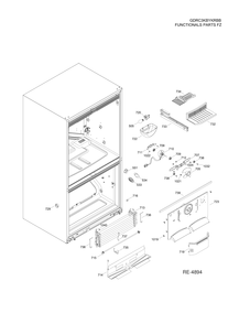 FUNCTIONAL PARTS FZ Diagram and Parts List for GDRC3KBYKRBB  General Electric Refrigerator
