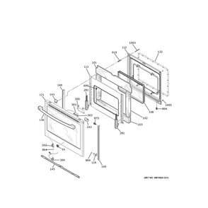 Door Diagram and Parts List for PHS93XYP8FS  General Electric Range