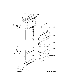 Fresh Food Door Diagram and Parts List for GSS25CGHXCWW  General Electric Refrigerator