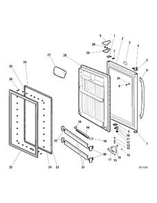 REFRIGERATOR DOOR Diagram and Parts List for MBS18GBMBWW  General Electric Refrigerator