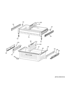 Freezer Shelves Diagram and Parts List for PVD28BYNDFS  General Electric Refrigerator