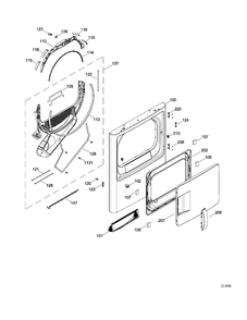 DOOR Diagram and Parts List for PTMX910EM1WW  General Electric Dryer