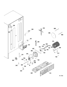 SEALED SYSTEM Diagram and Parts List for PIR23MGTABV  General Electric Refrigerator