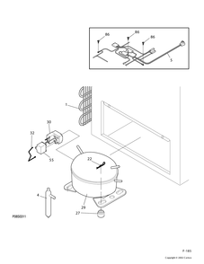 SYSTEM Diagram and Parts List for FCM7DMCWH  General Electric Freezer