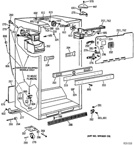CABINET Diagram and Parts List for TBX18Z1XCRAA  General Electric Refrigerator