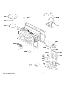 Interior Parts (1) Diagram and Parts List for PVM9005FM9DS  General Electric Microwave