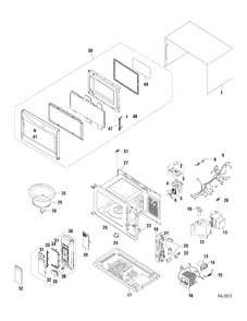 MICROWAVE OVEN Diagram and Parts List for JES1036NLC01  General Electric Microwave