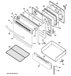 Part Location Diagram of WB07X20359 GE TRIM DOOR