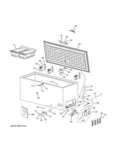 FREEZER Diagram and Parts List for FCM16SLAWW  General Electric Freezer