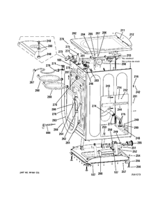 CABINET Diagram and Parts List for GCVH6260H1WW  General Electric Washer