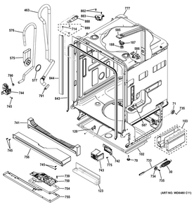 Body Parts Diagram and Parts List for CDT765SSF1SS  General Electric Dishwasher