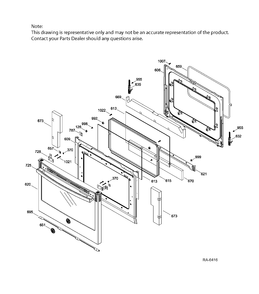 DOOR & DRAWER PARTS Diagram and Parts List for PCS940SF4SS  General Electric Range