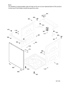 WASHER CABINET Diagram and Parts List for GUD37ESMJ1DG  General Electric Washer