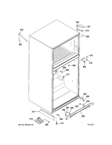 Case Parts Diagram and Parts List for ZDT800SIFII  General Electric Refrigerator