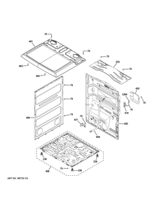 Cabinet And Top Panel Diagram and Parts List for GTD48EASW0WB  General Electric Dryer