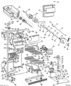 FREEZER SECTION Diagram and Parts List for TFXC24ELL  General Electric Refrigerator
