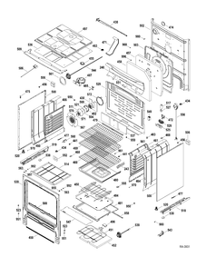 BODY PARTS Diagram and Parts List for PCB970SR1SS  General Electric Range