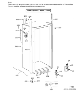 CABINET (2) FLUSH INSET Diagram and Parts List for ZIF360NHBLH  General Electric Freezer