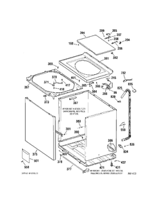 CABINET Diagram and Parts List for 57051A0WW  General Electric Washer