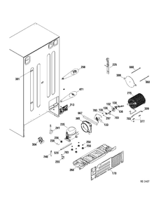SYSTEM PARTS Diagram and Parts List for GSR23USTAGV  General Electric Refrigerator