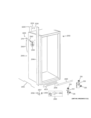 Cabinet 2 Diagram and Parts List for ZIFS360NNBLH  General Electric Freezer