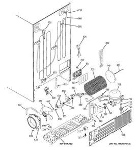 Sealed System & Mother Board Diagram and Parts List for CSW25LSWASS  General Electric Refrigerator