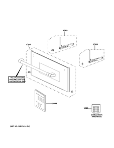 Door Parts Diagram and Parts List for CSB913P4N3W2  General Electric Microwave