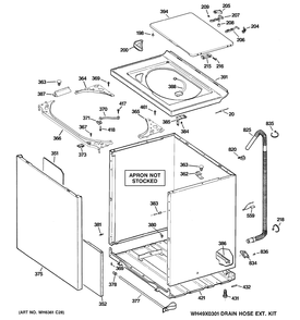 CABINET, COVER & TOP PANEL Diagram and Parts List for PTAN6250M1WT  General Electric Washer