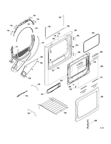 DOOR-FRONT PANEL Diagram and Parts List for PTMN945EMGG0  General Electric Dryer