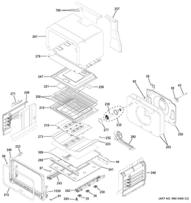 Lower Oven Diagram and Parts List for JGB860DEJ3BB  General Electric Range