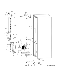 Cabinet Diagram and Parts List for GBE17HYRBFS  General Electric Refrigerator