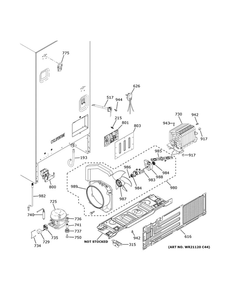 Machine Compartment Diagram and Parts List for GNE21FSKLFSS  General Electric Refrigerator