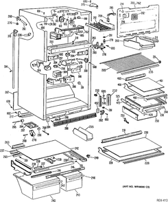 CABINET Diagram and Parts List for TBC19ZRERWH  General Electric Refrigerator