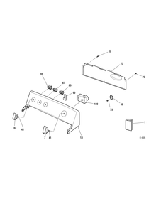 CONTROL PANEL Diagram and Parts List for BBXR473EH5WW  General Electric Dryer