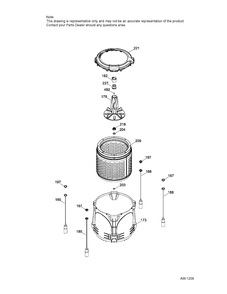 TUB, BASKET & AGITATOR Diagram and Parts List for GTW220BMK0WW  General Electric Washer