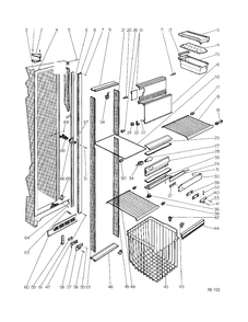 FREEZER SECTION Diagram and Parts List for 39108-1  General Electric Refrigerator