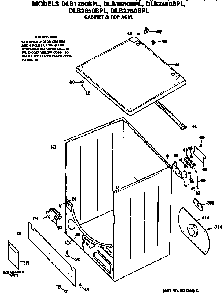 Cabinet And Top Diagram and Parts List for DLB2450BPL  Hotpoint Dryer