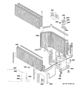 Unit Parts Diagram and Parts List for AZ41E09DABW5  General Electric Air Conditioner