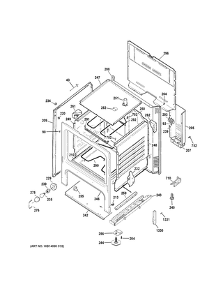 Body Parts Diagram and Parts List for RBS360DM1BB  General Electric Range