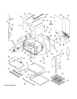 LOWER OVEN Diagram and Parts List for ZET1DJ2SS  General Electric Range