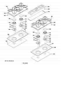 COOKTOP Diagram and Parts List for ZDP304NP7SS  General Electric Range