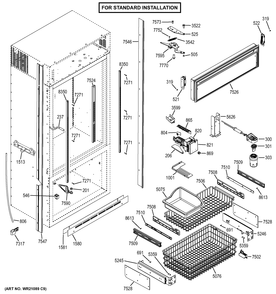 CABINET - STANDARD Diagram and Parts List for ZIC360NHCLH  General Electric Refrigerator