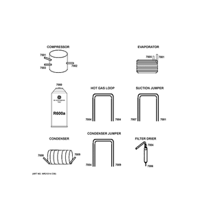 Lokring Connectors Diagram and Parts List for ZIF361NPRDII  General Electric Freezer